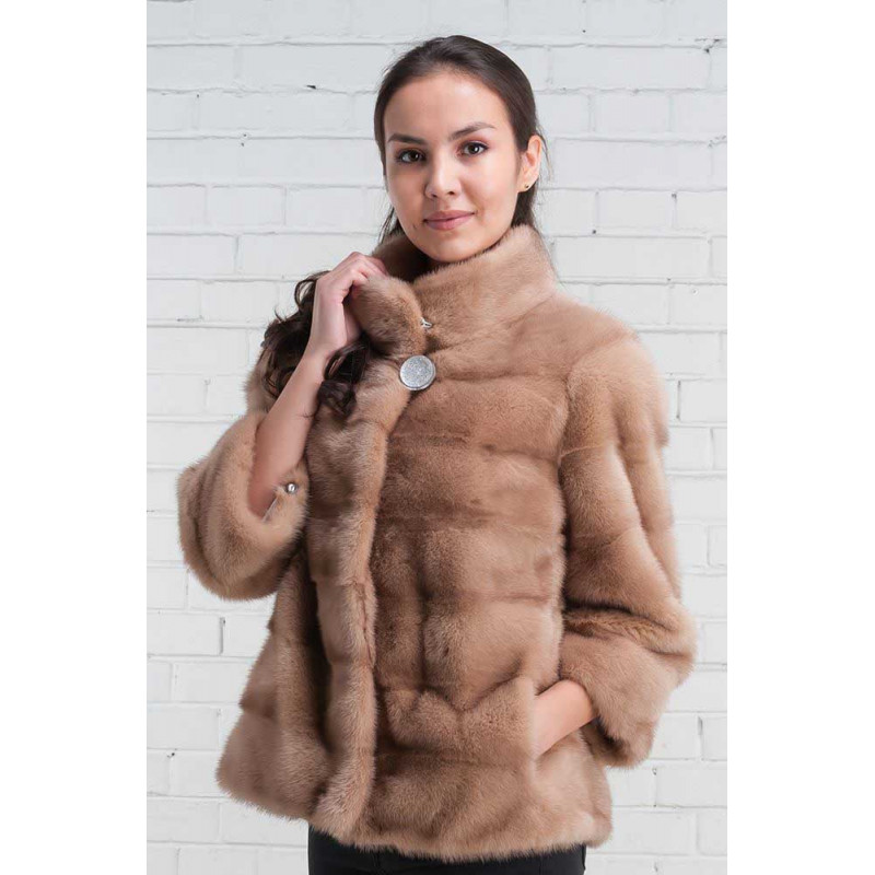 Olga stylish mink fur coat